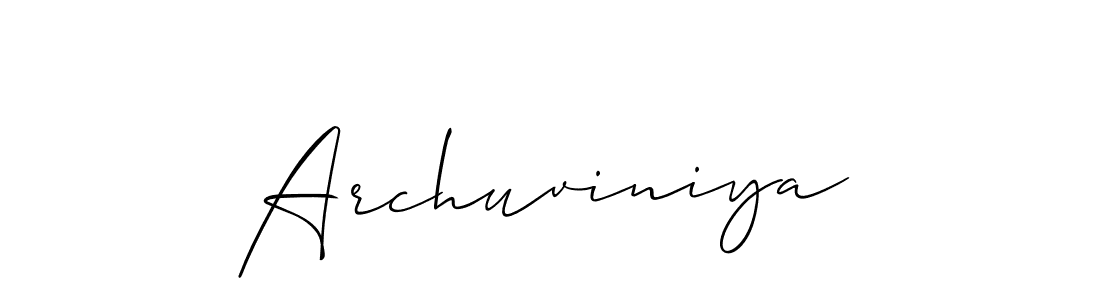 Design your own signature with our free online signature maker. With this signature software, you can create a handwritten (Allison_Script) signature for name Archuviniya. Archuviniya signature style 2 images and pictures png