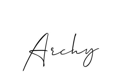 Create a beautiful signature design for name Archy. With this signature (Allison_Script) fonts, you can make a handwritten signature for free. Archy signature style 2 images and pictures png