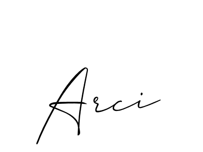 It looks lik you need a new signature style for name Arci. Design unique handwritten (Allison_Script) signature with our free signature maker in just a few clicks. Arci signature style 2 images and pictures png