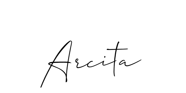 Arcita stylish signature style. Best Handwritten Sign (Allison_Script) for my name. Handwritten Signature Collection Ideas for my name Arcita. Arcita signature style 2 images and pictures png