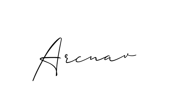 How to make Arcnav signature? Allison_Script is a professional autograph style. Create handwritten signature for Arcnav name. Arcnav signature style 2 images and pictures png