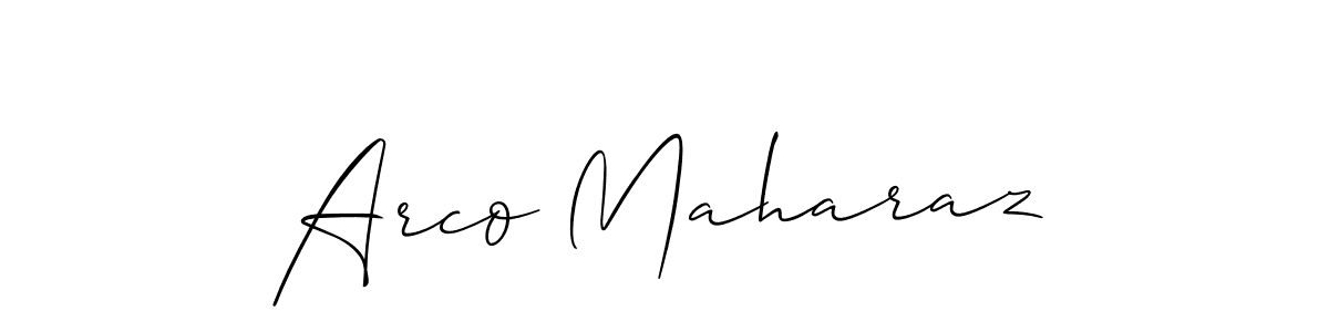 How to make Arco Maharaz signature? Allison_Script is a professional autograph style. Create handwritten signature for Arco Maharaz name. Arco Maharaz signature style 2 images and pictures png