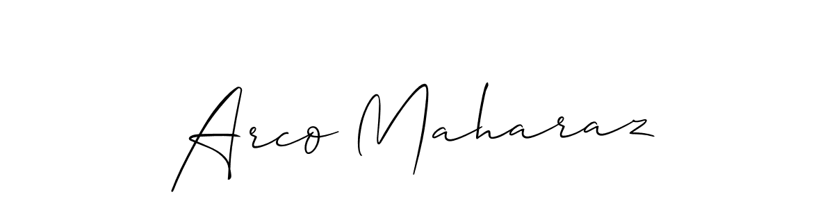 Create a beautiful signature design for name Arco Maharaz. With this signature (Allison_Script) fonts, you can make a handwritten signature for free. Arco Maharaz signature style 2 images and pictures png