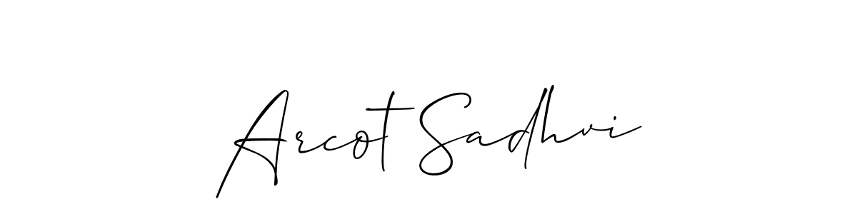 How to make Arcot Sadhvi signature? Allison_Script is a professional autograph style. Create handwritten signature for Arcot Sadhvi name. Arcot Sadhvi signature style 2 images and pictures png