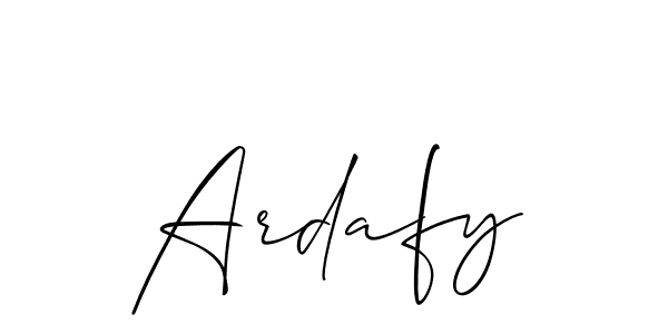 The best way (Allison_Script) to make a short signature is to pick only two or three words in your name. The name Ardafy include a total of six letters. For converting this name. Ardafy signature style 2 images and pictures png