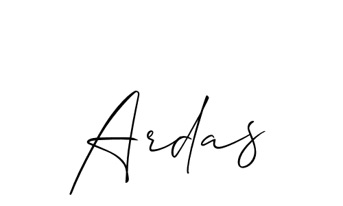 Design your own signature with our free online signature maker. With this signature software, you can create a handwritten (Allison_Script) signature for name Ardas. Ardas signature style 2 images and pictures png