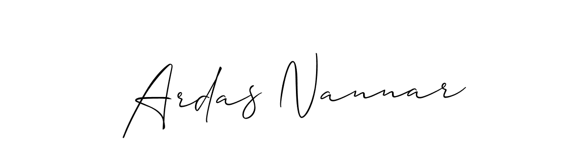 It looks lik you need a new signature style for name Ardas Nannar. Design unique handwritten (Allison_Script) signature with our free signature maker in just a few clicks. Ardas Nannar signature style 2 images and pictures png