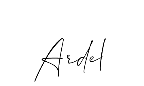 Allison_Script is a professional signature style that is perfect for those who want to add a touch of class to their signature. It is also a great choice for those who want to make their signature more unique. Get Ardel name to fancy signature for free. Ardel signature style 2 images and pictures png