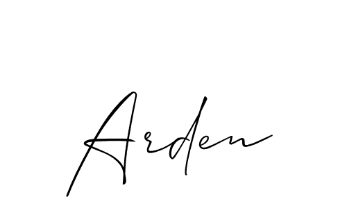 Use a signature maker to create a handwritten signature online. With this signature software, you can design (Allison_Script) your own signature for name Arden. Arden signature style 2 images and pictures png