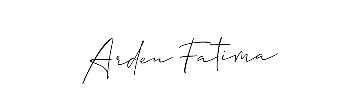 Make a short Arden Fatima signature style. Manage your documents anywhere anytime using Allison_Script. Create and add eSignatures, submit forms, share and send files easily. Arden Fatima signature style 2 images and pictures png