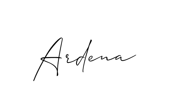 Use a signature maker to create a handwritten signature online. With this signature software, you can design (Allison_Script) your own signature for name Ardena. Ardena signature style 2 images and pictures png