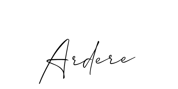 Use a signature maker to create a handwritten signature online. With this signature software, you can design (Allison_Script) your own signature for name Ardere. Ardere signature style 2 images and pictures png