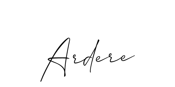 Use a signature maker to create a handwritten signature online. With this signature software, you can design (Allison_Script) your own signature for name Ardere. Ardere signature style 2 images and pictures png