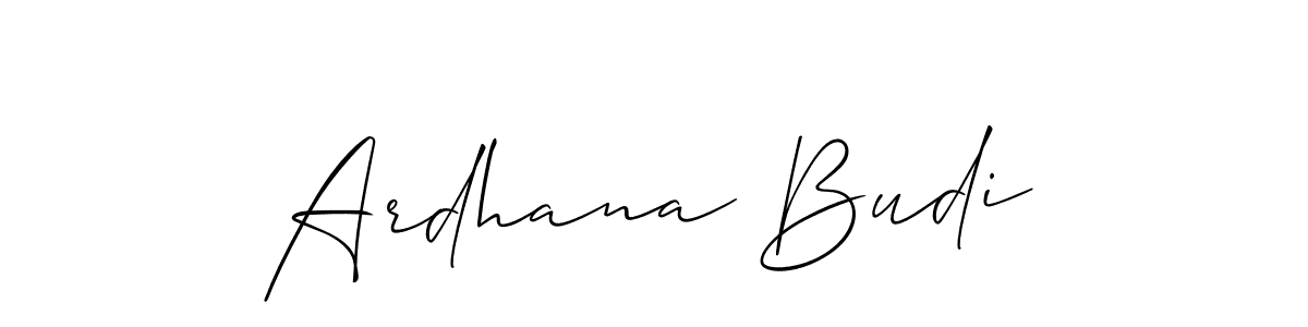 Create a beautiful signature design for name Ardhana Budi. With this signature (Allison_Script) fonts, you can make a handwritten signature for free. Ardhana Budi signature style 2 images and pictures png