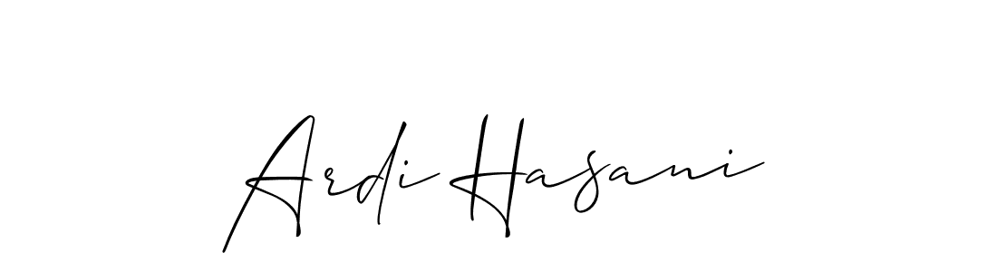 Use a signature maker to create a handwritten signature online. With this signature software, you can design (Allison_Script) your own signature for name Ardi Hasani. Ardi Hasani signature style 2 images and pictures png