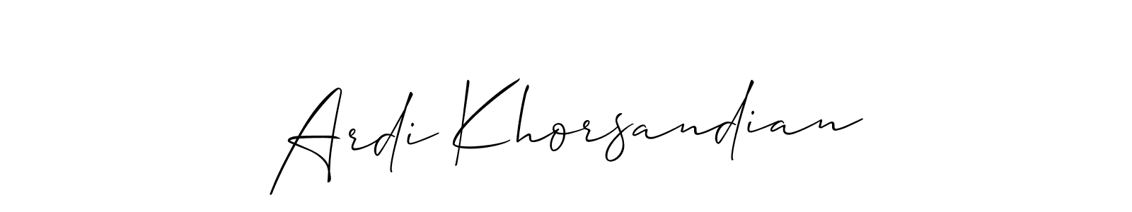Use a signature maker to create a handwritten signature online. With this signature software, you can design (Allison_Script) your own signature for name Ardi Khorsandian. Ardi Khorsandian signature style 2 images and pictures png