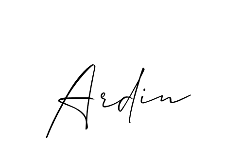 Make a beautiful signature design for name Ardin. With this signature (Allison_Script) style, you can create a handwritten signature for free. Ardin signature style 2 images and pictures png