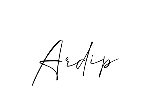 The best way (Allison_Script) to make a short signature is to pick only two or three words in your name. The name Ardip include a total of six letters. For converting this name. Ardip signature style 2 images and pictures png
