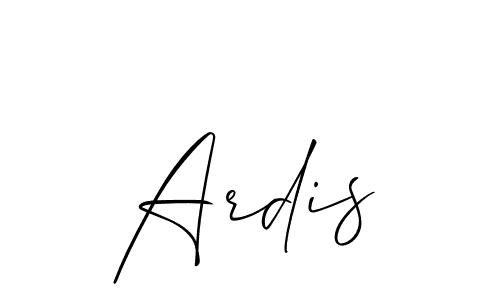 You should practise on your own different ways (Allison_Script) to write your name (Ardis) in signature. don't let someone else do it for you. Ardis signature style 2 images and pictures png