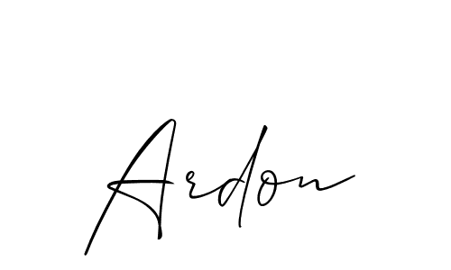 The best way (Allison_Script) to make a short signature is to pick only two or three words in your name. The name Ardon include a total of six letters. For converting this name. Ardon signature style 2 images and pictures png