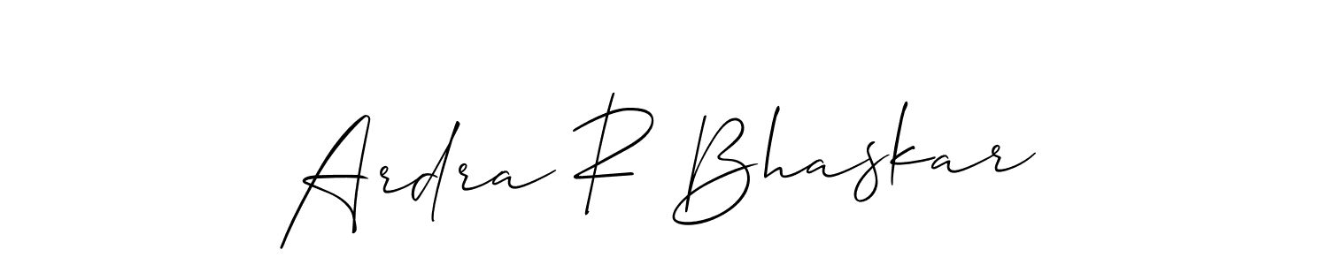 The best way (Allison_Script) to make a short signature is to pick only two or three words in your name. The name Ardra R Bhaskar include a total of six letters. For converting this name. Ardra R Bhaskar signature style 2 images and pictures png