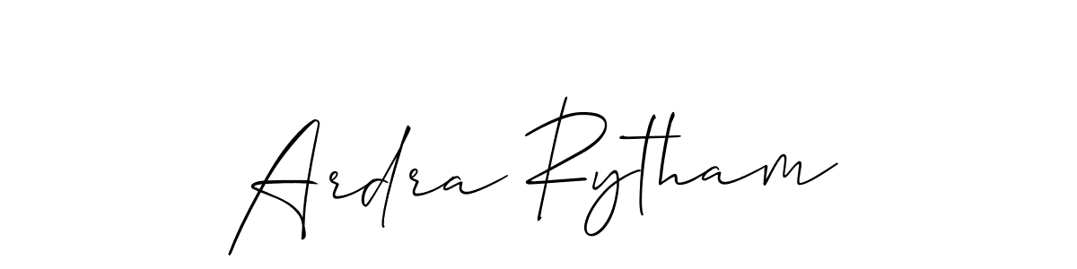 if you are searching for the best signature style for your name Ardra Rytham. so please give up your signature search. here we have designed multiple signature styles  using Allison_Script. Ardra Rytham signature style 2 images and pictures png