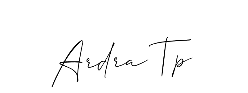 How to make Ardra Tp name signature. Use Allison_Script style for creating short signs online. This is the latest handwritten sign. Ardra Tp signature style 2 images and pictures png