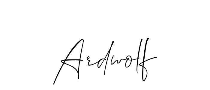 Allison_Script is a professional signature style that is perfect for those who want to add a touch of class to their signature. It is also a great choice for those who want to make their signature more unique. Get Ardwolf name to fancy signature for free. Ardwolf signature style 2 images and pictures png