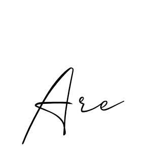 Make a beautiful signature design for name Are. With this signature (Allison_Script) style, you can create a handwritten signature for free. Are signature style 2 images and pictures png