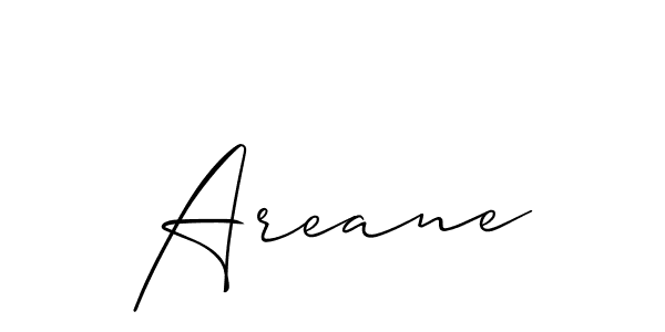Make a beautiful signature design for name Areane. With this signature (Allison_Script) style, you can create a handwritten signature for free. Areane signature style 2 images and pictures png