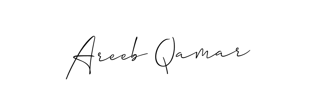 Use a signature maker to create a handwritten signature online. With this signature software, you can design (Allison_Script) your own signature for name Areeb Qamar. Areeb Qamar signature style 2 images and pictures png