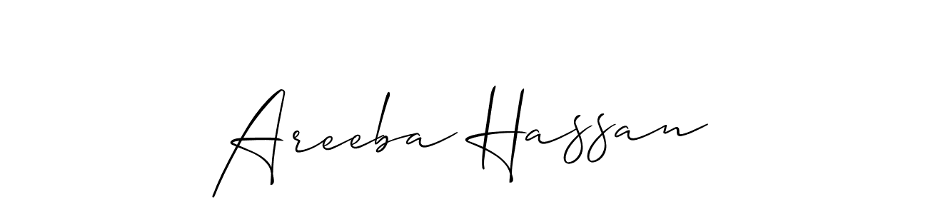 You should practise on your own different ways (Allison_Script) to write your name (Areeba Hassan) in signature. don't let someone else do it for you. Areeba Hassan signature style 2 images and pictures png