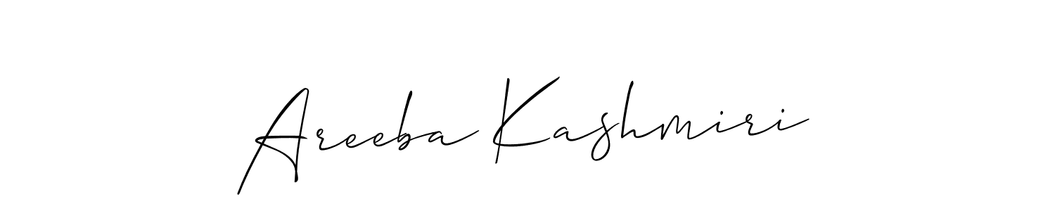 if you are searching for the best signature style for your name Areeba Kashmiri. so please give up your signature search. here we have designed multiple signature styles  using Allison_Script. Areeba Kashmiri signature style 2 images and pictures png