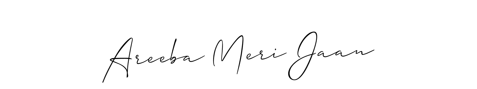 Also we have Areeba Meri Jaan name is the best signature style. Create professional handwritten signature collection using Allison_Script autograph style. Areeba Meri Jaan signature style 2 images and pictures png