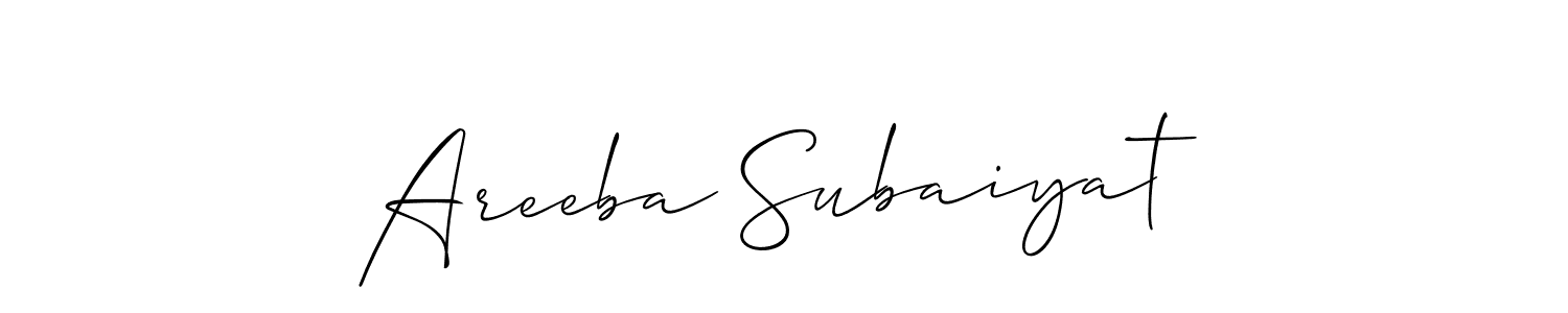 Here are the top 10 professional signature styles for the name Areeba Subaiyat. These are the best autograph styles you can use for your name. Areeba Subaiyat signature style 2 images and pictures png