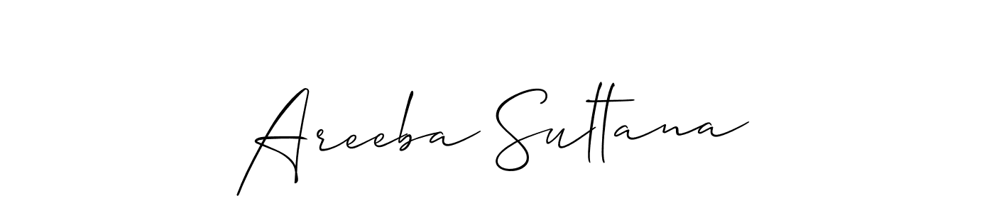 Create a beautiful signature design for name Areeba Sultana. With this signature (Allison_Script) fonts, you can make a handwritten signature for free. Areeba Sultana signature style 2 images and pictures png