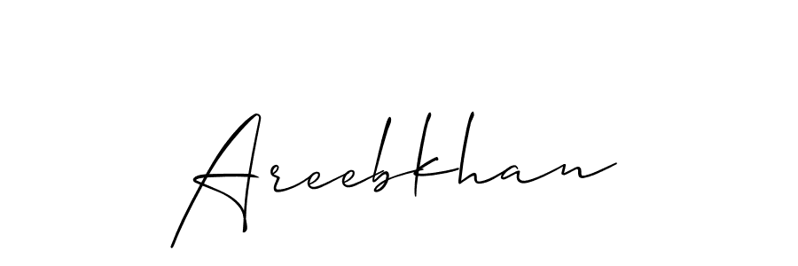 Use a signature maker to create a handwritten signature online. With this signature software, you can design (Allison_Script) your own signature for name Areebkhan. Areebkhan signature style 2 images and pictures png