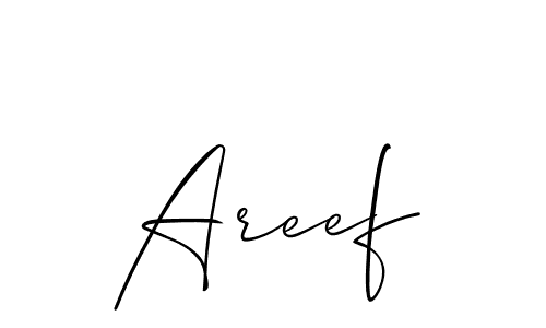 Create a beautiful signature design for name Areef. With this signature (Allison_Script) fonts, you can make a handwritten signature for free. Areef signature style 2 images and pictures png