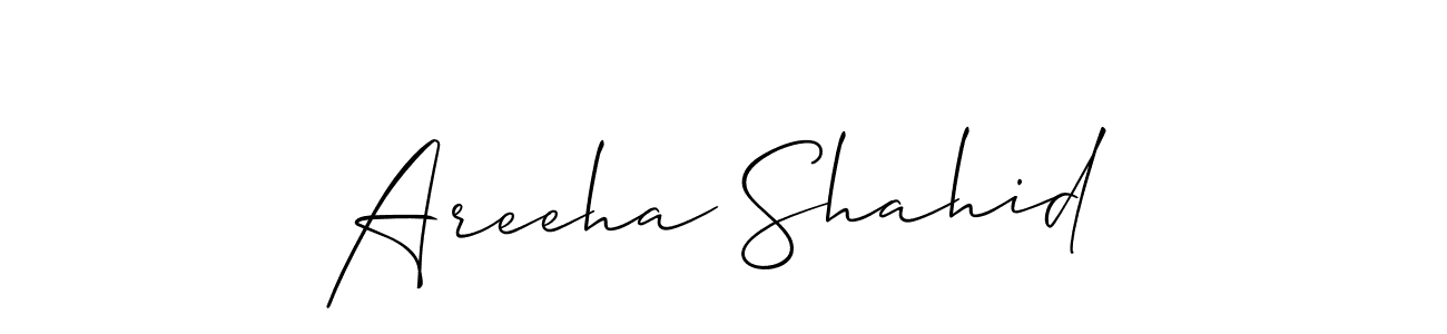 You can use this online signature creator to create a handwritten signature for the name Areeha Shahid. This is the best online autograph maker. Areeha Shahid signature style 2 images and pictures png