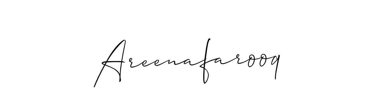 Also we have Areenafarooq name is the best signature style. Create professional handwritten signature collection using Allison_Script autograph style. Areenafarooq signature style 2 images and pictures png