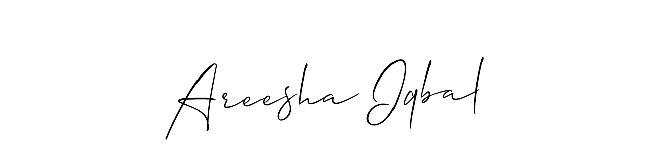 How to make Areesha Iqbal signature? Allison_Script is a professional autograph style. Create handwritten signature for Areesha Iqbal name. Areesha Iqbal signature style 2 images and pictures png