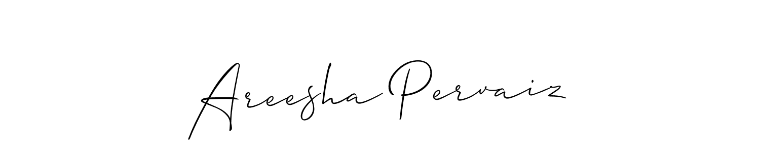 if you are searching for the best signature style for your name Areesha Pervaiz. so please give up your signature search. here we have designed multiple signature styles  using Allison_Script. Areesha Pervaiz signature style 2 images and pictures png