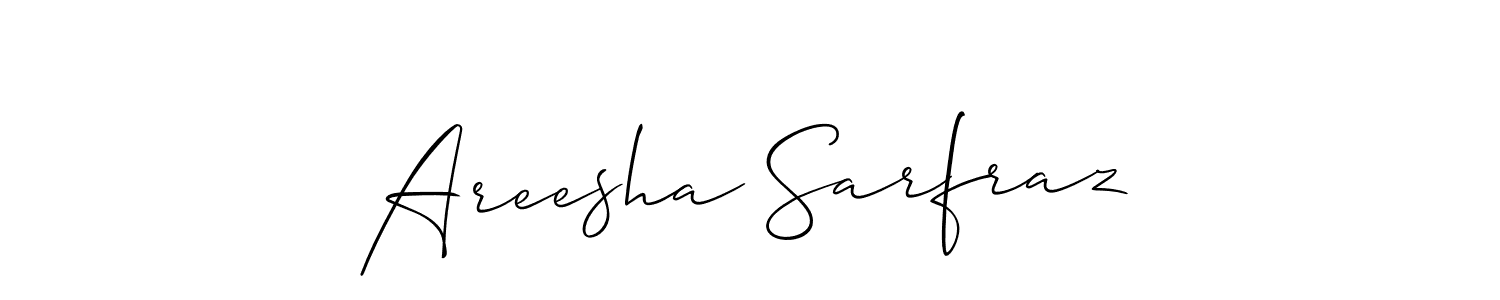 You should practise on your own different ways (Allison_Script) to write your name (Areesha Sarfraz) in signature. don't let someone else do it for you. Areesha Sarfraz signature style 2 images and pictures png