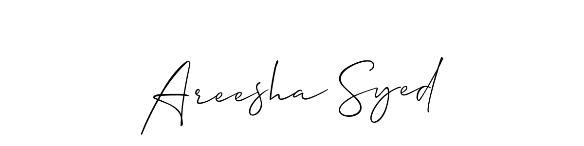 It looks lik you need a new signature style for name Areesha Syed. Design unique handwritten (Allison_Script) signature with our free signature maker in just a few clicks. Areesha Syed signature style 2 images and pictures png