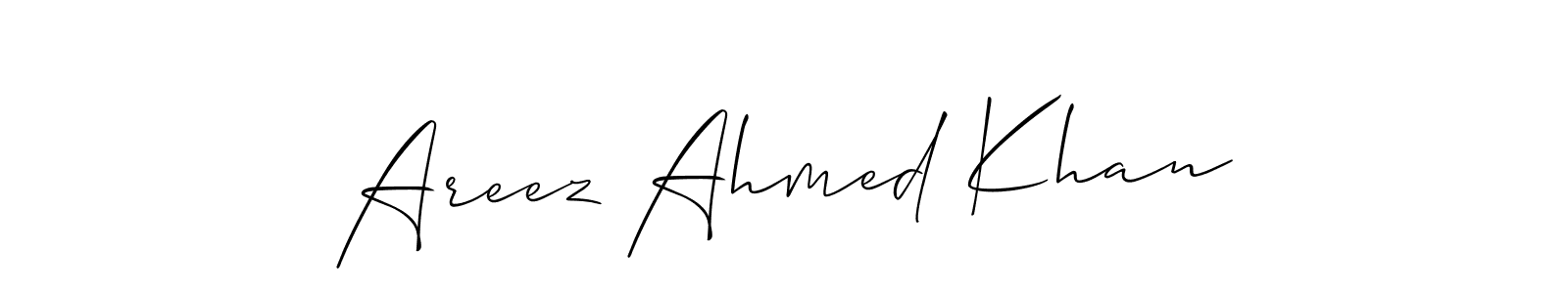 Also we have Areez Ahmed Khan name is the best signature style. Create professional handwritten signature collection using Allison_Script autograph style. Areez Ahmed Khan signature style 2 images and pictures png