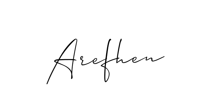 Here are the top 10 professional signature styles for the name Arefhen. These are the best autograph styles you can use for your name. Arefhen signature style 2 images and pictures png