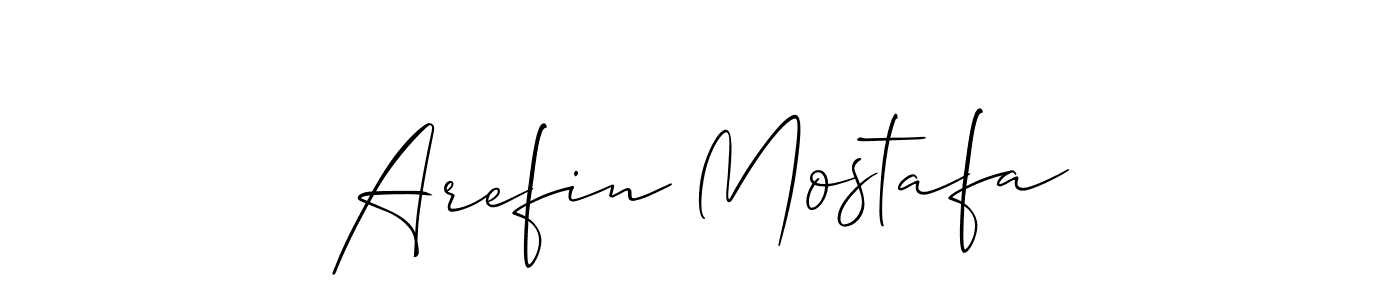Make a short Arefin Mostafa signature style. Manage your documents anywhere anytime using Allison_Script. Create and add eSignatures, submit forms, share and send files easily. Arefin Mostafa signature style 2 images and pictures png