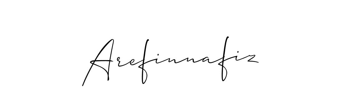 Create a beautiful signature design for name Arefinnafiz. With this signature (Allison_Script) fonts, you can make a handwritten signature for free. Arefinnafiz signature style 2 images and pictures png
