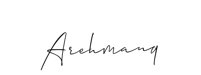 How to make Arehmanq signature? Allison_Script is a professional autograph style. Create handwritten signature for Arehmanq name. Arehmanq signature style 2 images and pictures png