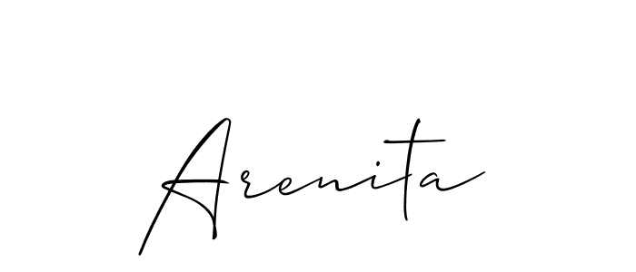 Create a beautiful signature design for name Arenita. With this signature (Allison_Script) fonts, you can make a handwritten signature for free. Arenita signature style 2 images and pictures png